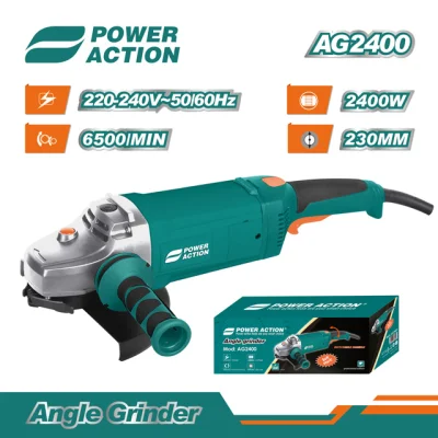 Power Action 2400W 230mm AG2400 Grinding Cutting Machine Electric Angle Grinder